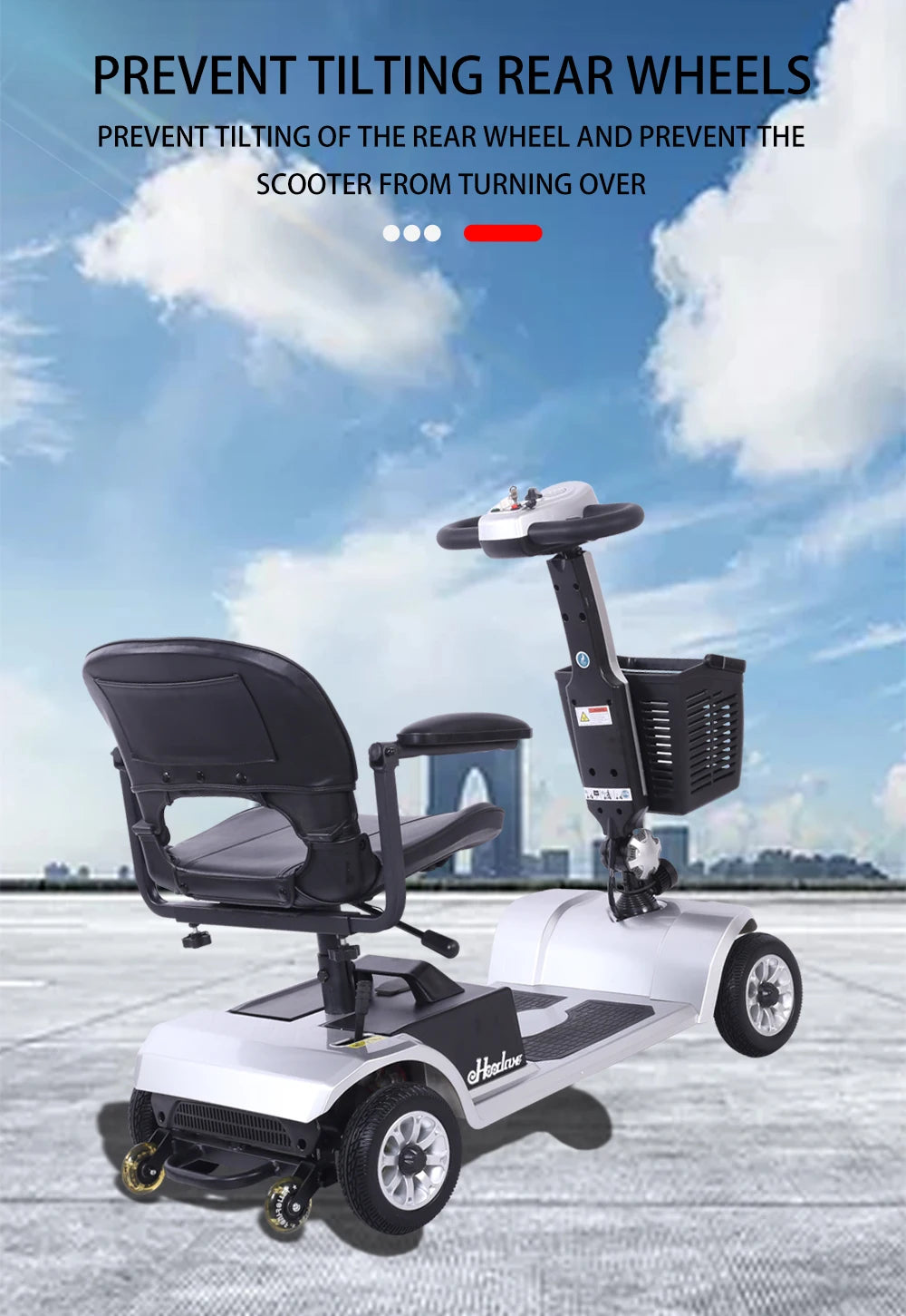 Electric Mobility Scooter 4 Wheels Handicapped Scooter For Adult Elderly Disabled People Outdoor With Foldable Function