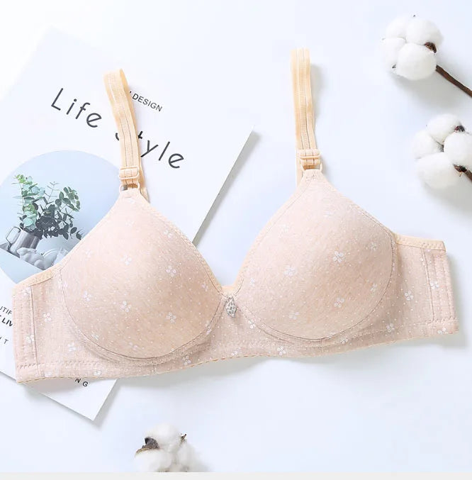 5 Colors bralette cotton soft cotton bra hot daughter young girl students sexy Lace Bralette tops wire free lingerie push up C09