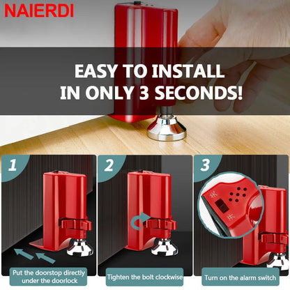 NAIERDI Door Lock Portable Locks Self-Defense Door Stop Travel Travel Accommodation Door Stopper Door Lock Security Device