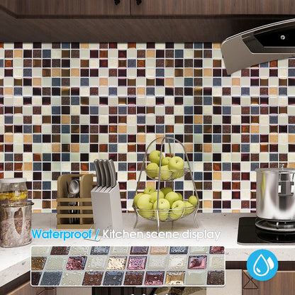 Self Adhesive Kitchen Waterproof Vinyl Mosaic Peel and Stick backsplash Wall Sticker Tiles