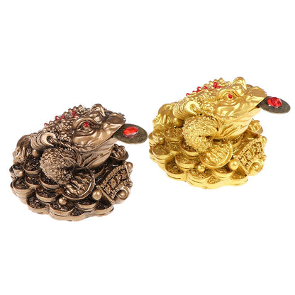 Feng Shui Toad Money LUCKY Fortune Wealth Chinese Golden Frog Toad Coin Home Office Decoration Tabletop Ornaments Lucky Gifts