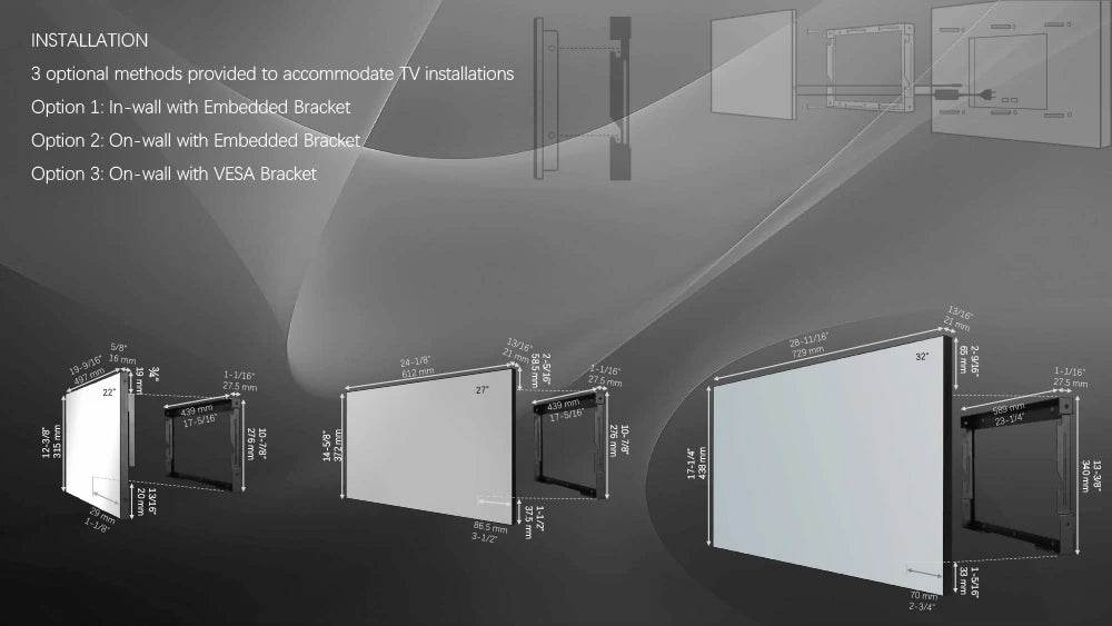 Soulaca 22 Inch Bathroom TV Smart Mirror TV IP66 Waterproof Integrated with Wi-Fi and Bluetooth (2021 Model)