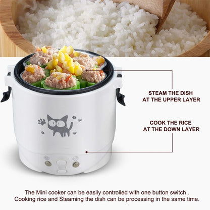 Electric Mini Rice Cooker Portable MultiCooker Household Rice Cookers 12V 24V 220V Pot Cooking Machine Pans For Car Truck Home