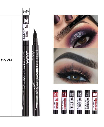 4D Microblading Eyebrow Pen 4 Forks Tip Eyebrow Tattoo Pencil Long Lasting Fine Sketch Liquid Eye Brow Make Up - MarvelouStoree