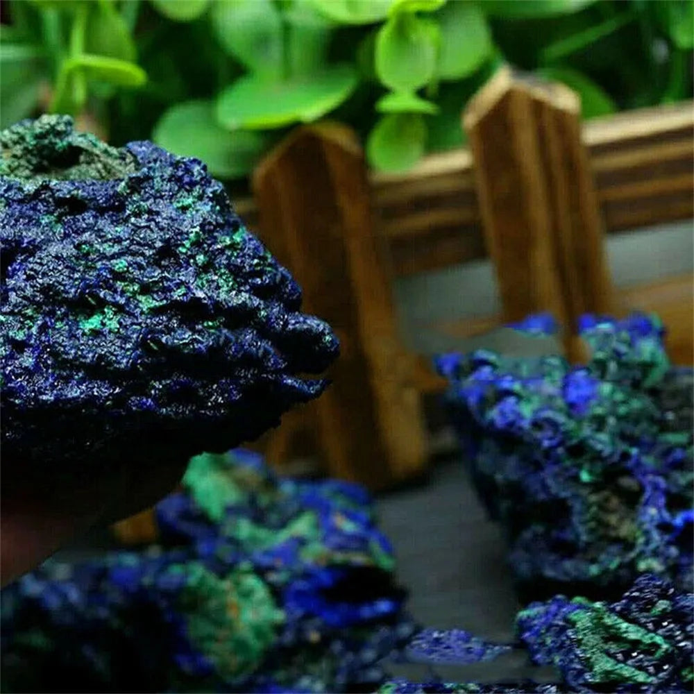 Natural Azurite Malachite Geode Crystal Mineral Specimen Reiki Healing Stone Collectible