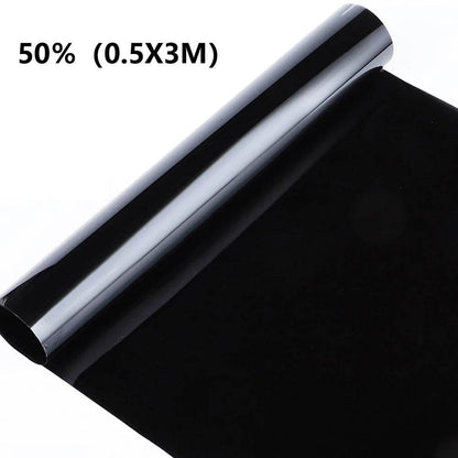 3M*50cm Black Car Window Foils Tint Tinting Film Roll Auto Home Window Glass Restroom Summer Solar UV Protector Sticker Films - MarvelouStoree