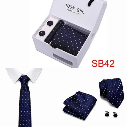 New Plaid men ties set Extra Long Size 145cm*7.5cm Necktie navy blue Paisley Silk Jacquard Woven Neck Tie Suit Wedding Party