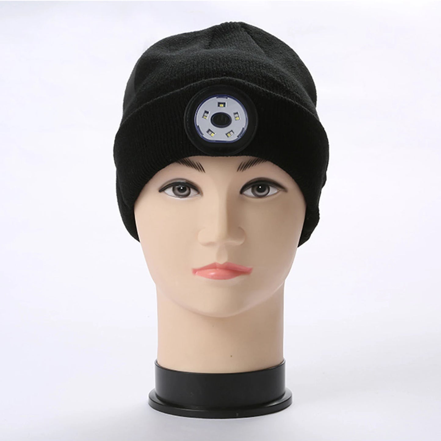 Winter Beanie Hat Unisex Beanie Soft Black Knitted Hat Wireless Bluetooth 5.0 Smart Cap Stereo Headphone Headset with LED Light