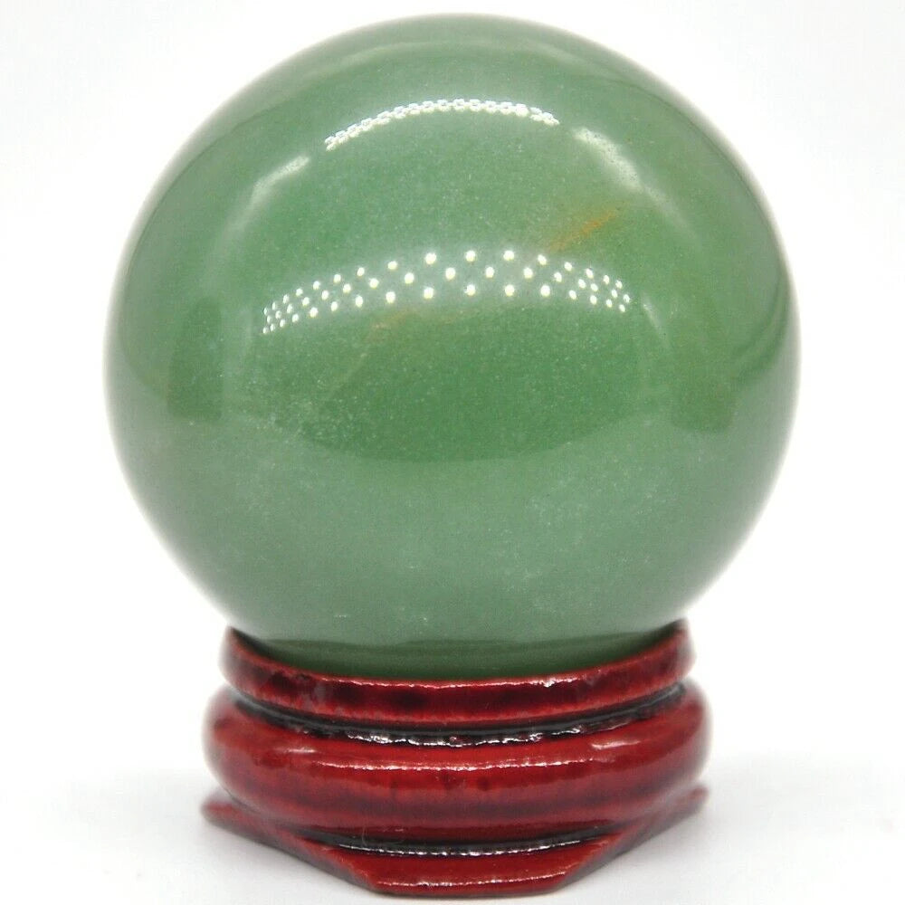 40mm Green Aventurine Quartz Crystal Shpere Healing Stone Natural Reiki Gemstone Massage Ball Decoration With Stand