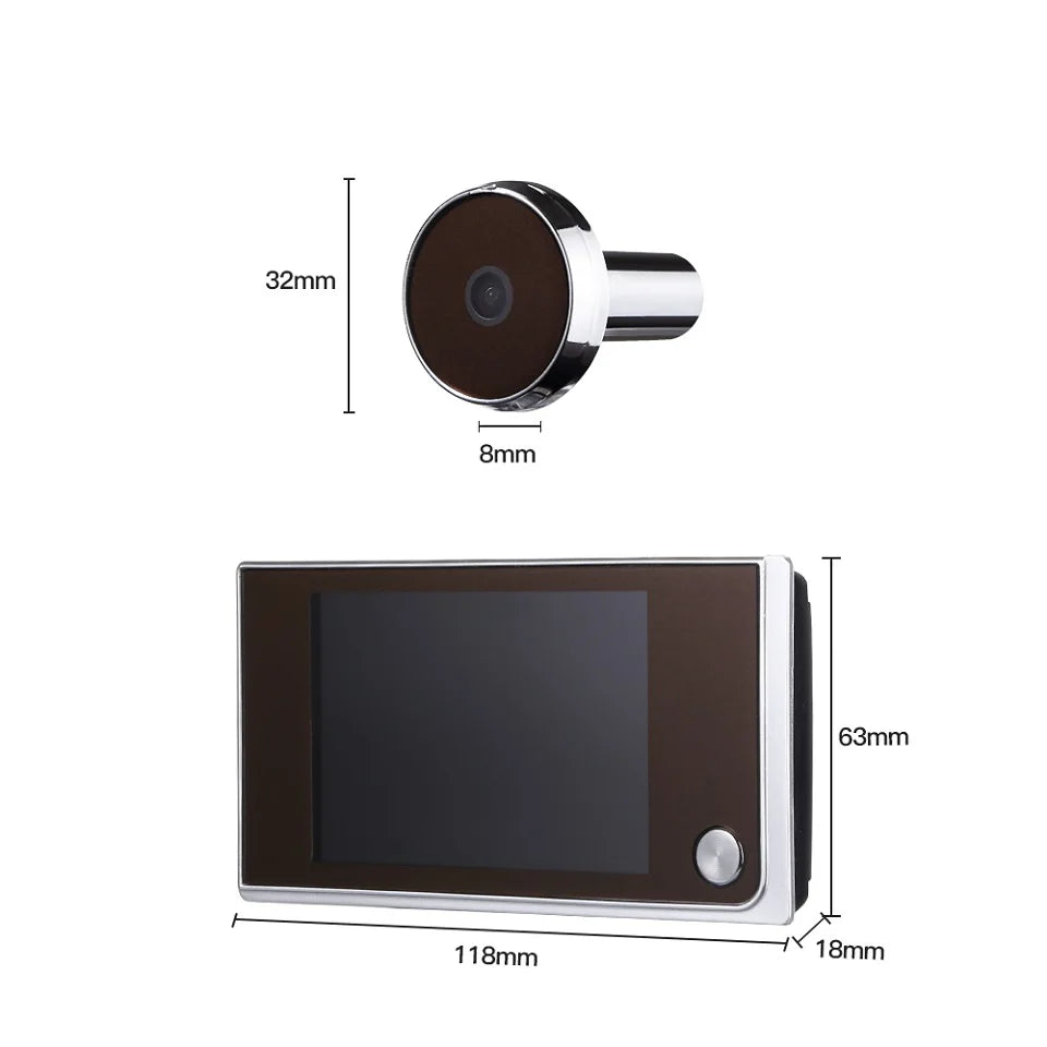 Awapow 3.5 Inch Doorbell Peephole Viewer Digital Door Camera 120° LCD 2 Million HD Pixels Cat Eye Door Bell Outdoor Monitor