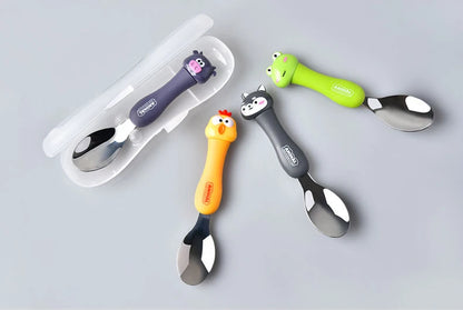 Tableware Cartoon Kids Spoon and Fork Set Dessert Spoon for Children Fork Baby Gadgets Children's Cutlery for Kids