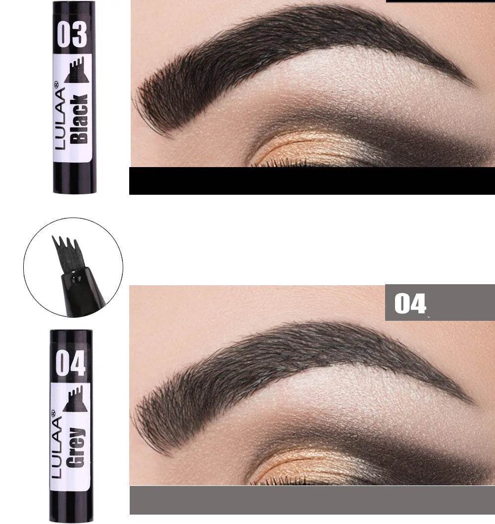 4D Microblading Eyebrow Pen 4 Forks Tip Eyebrow Tattoo Pencil Long Lasting Fine Sketch Liquid Eye Brow Make Up - MarvelouStoree