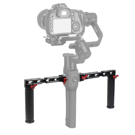 FEICHAO Dual Handle Grip with Arri/Cold Shoe/1/4,3/8 Hole for DJI Ronin RS2/RSC2 Handheld Gimbal Monitor Mount Extension Bracket