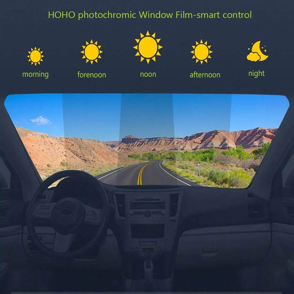 HOHOFILM 45%-75%VLT 50cmx200cm Photochromic Film Car Home Glass Window Tint Sunshade Smart Optically-Controlled Car Accessories - MarvelouStoree