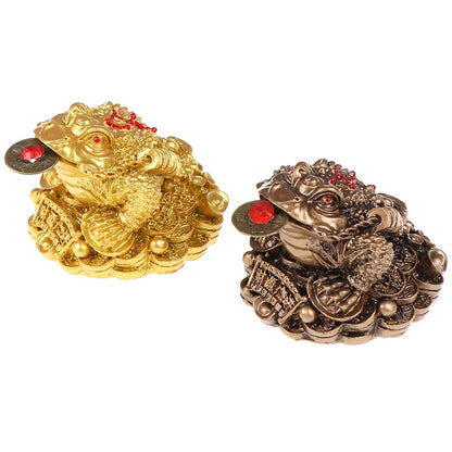 Feng Shui Toad Money LUCKY Fortune Wealth Chinese Golden Frog Toad Coin Home Office Decoration Tabletop Ornaments Lucky Gifts