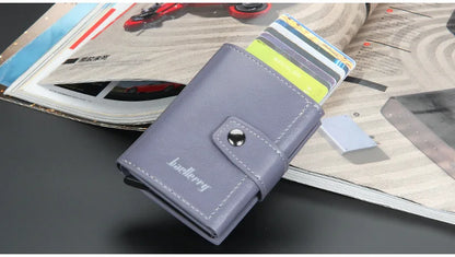 2023 Rfid Men Card Wallets Free Name Customized Hasp Small Card Wallets PU Leather Slim Mini Wallet Qaulity Male Purses