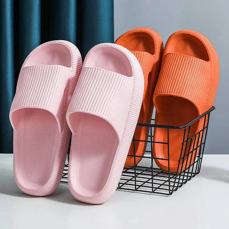 Thick Platform Bathroom Home Slippers Women Fashion Soft Sole EVA Indoor Slides Woman Sandals 2023 Summer Non-slip Flip Flops - MarvelouStore