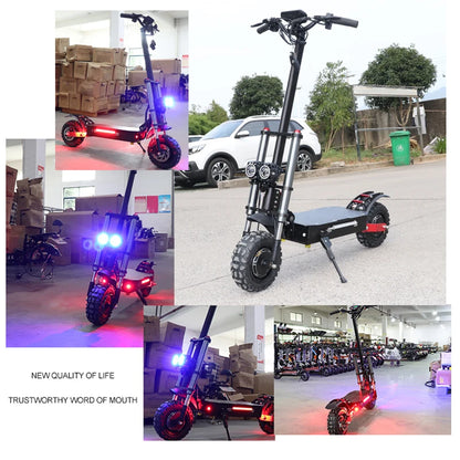 1200W 1300W 2400W 6000W Commuter Seated Adults Electric Scooter 48V/72V E-Scooter 10 inch Tubeless Off Road Tire with LCD