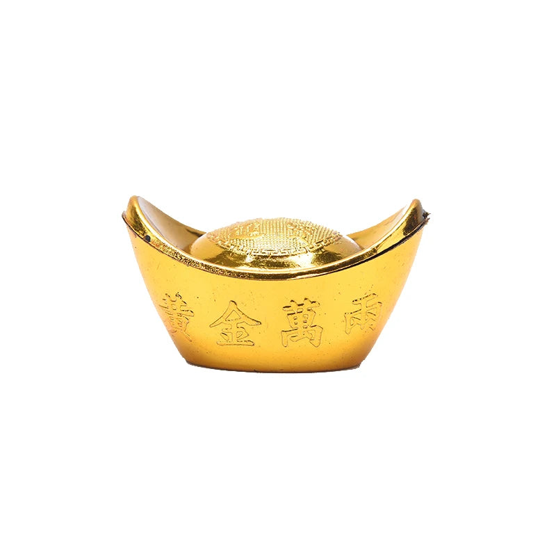 3/5/12pcs Feng Shui Auspicious Lucky Money Mascot Plastic/crystal Crafts Gold Ingot Decoration Crafts