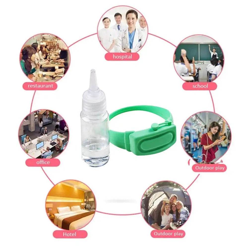 Hand Sanitizer Disinfectant Sub-packing Silicone Bracelet Wristband Hand Dispenser Wearable Hand Sanitizer Dispenser Pumps - MarvelouStoree