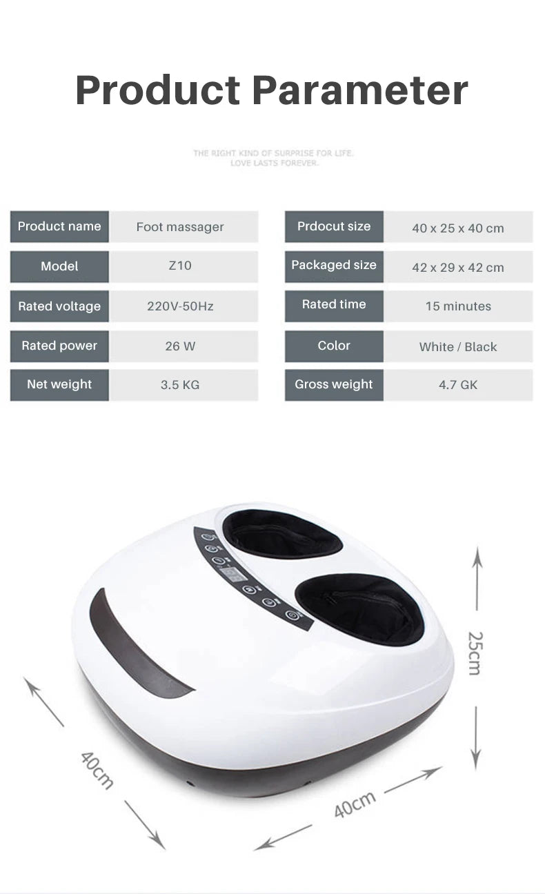 Jinkairui 220V Electric Antistress 3D Shiatsu Kneading Air Pressure Foot Massager Machine Care Infrared With Heating  Roller