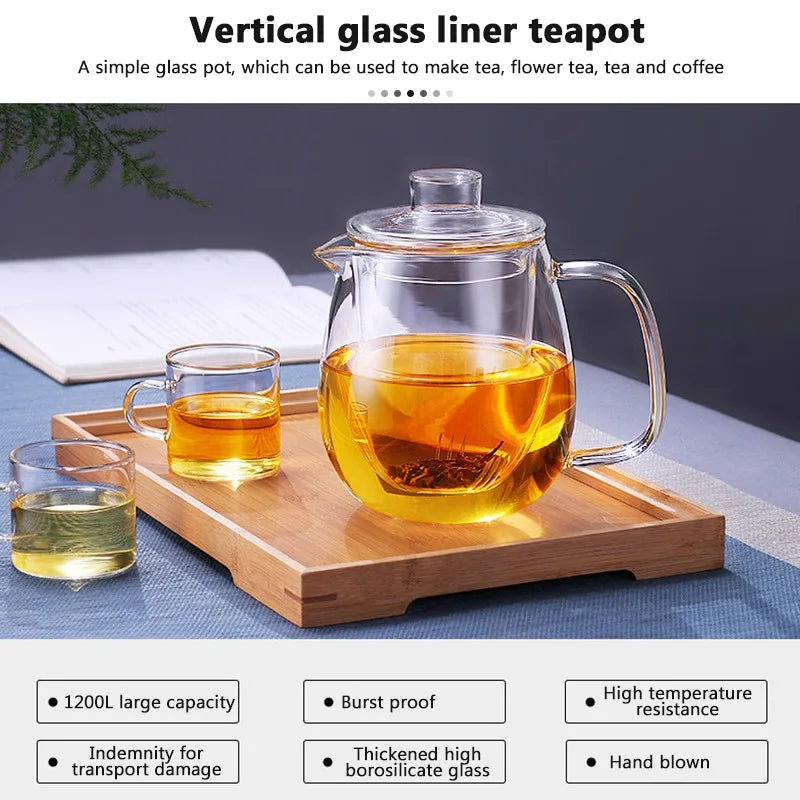 600/1200ml Household Teaware Glass Teapot For Stove Heat Resistant High Temperature Explosion Proof Tea Infuser Milk Tea Set