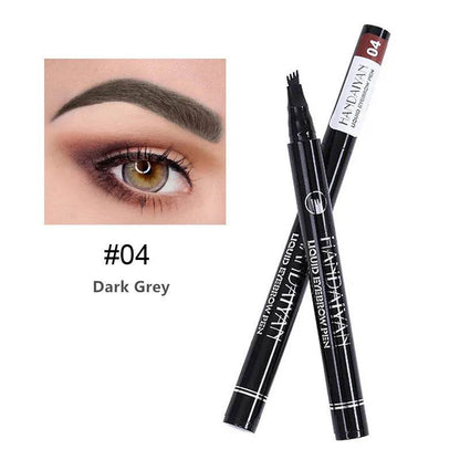 4D Microblading Eyebrow Pen 4 Forks Tip Eyebrow Tattoo Pencil Long Lasting Fine Sketch Liquid Eye Brow Make Up - MarvelouStoree