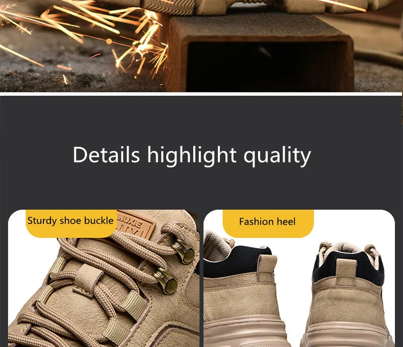 2024 Work Safety Shoes Men Lightweight Safety Boots Indestructible Work Sneakers Women Kevlar Insole Protective Steel Toe Shoes