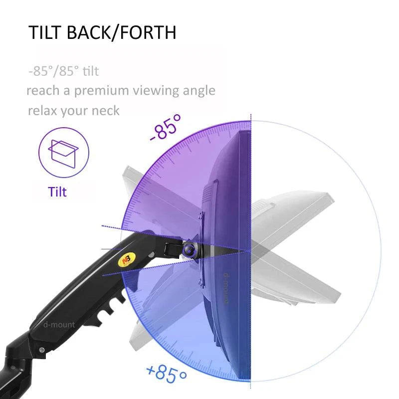 NB NEW F160 gas spring 17"-27"30" Dual Monitor Holder Arm desktop 360 rotate computer holder 2-9KG Monitor bracket USB3.0 port