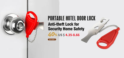 NAIERDI Door Lock Portable Locks Self-Defense Door Stop Travel Travel Accommodation Door Stopper Door Lock Security Device