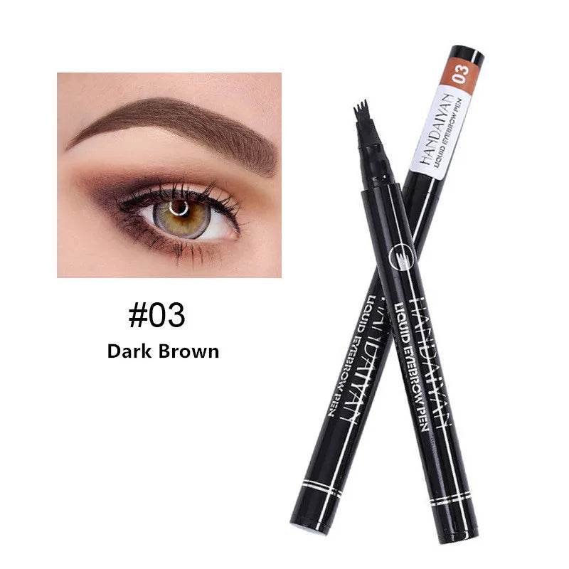 4D Microblading Eyebrow Pen 4 Forks Tip Eyebrow Tattoo Pencil Long Lasting Fine Sketch Liquid Eye Brow Make Up - MarvelouStoree