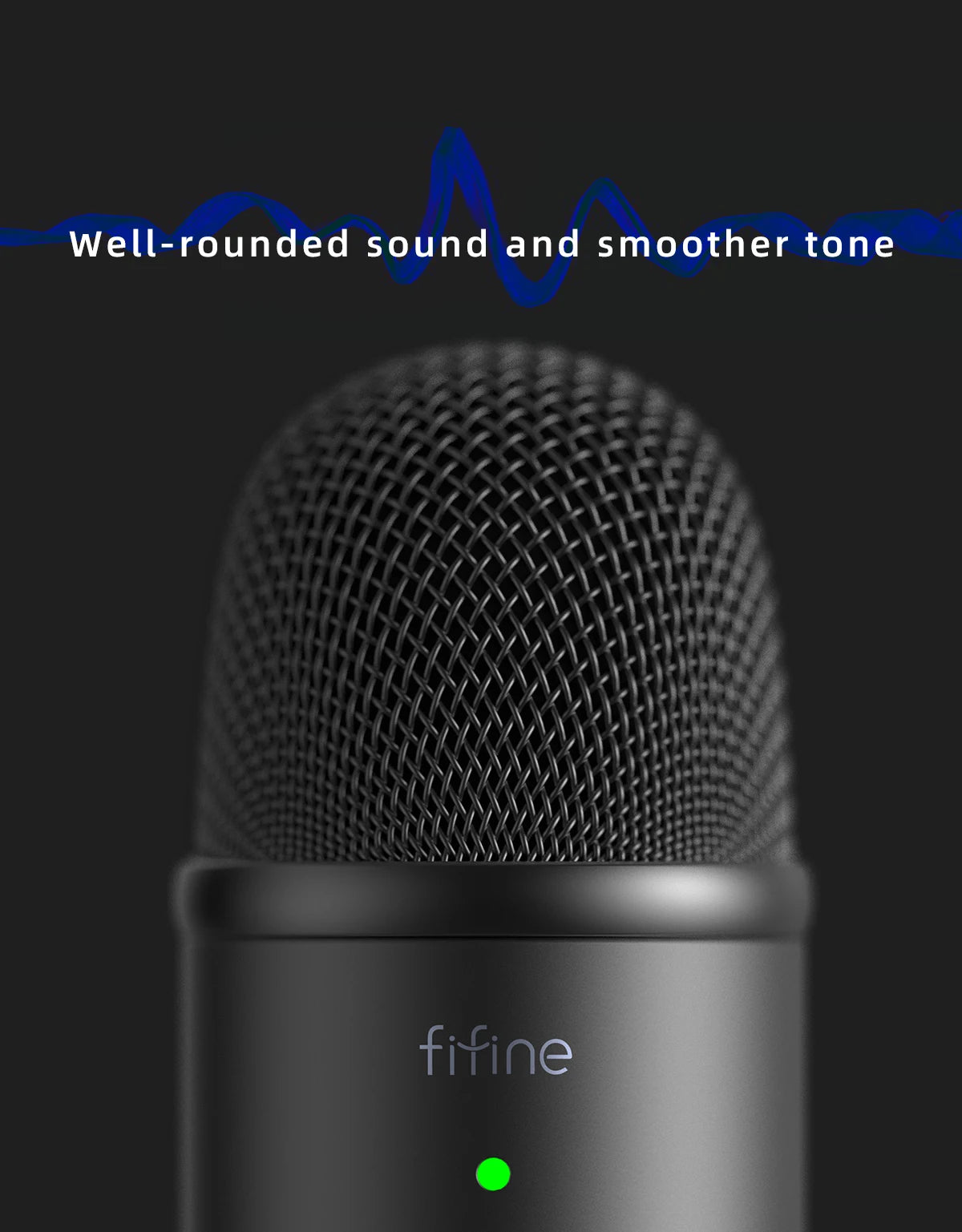 FIFINE USB Microphone for Recording/Streaming/Gaming,professional microphone for PC,Mic Headphone Output&Volume Control-K678