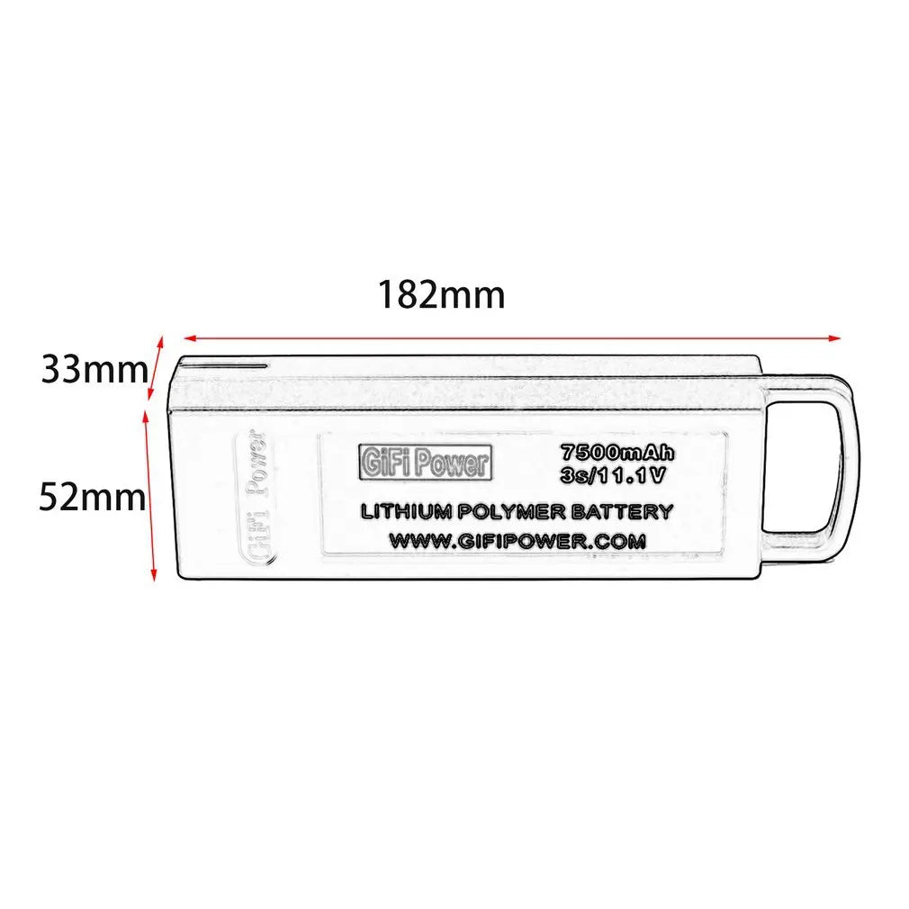 11.1V 7500mAh GiFi 3S Upgrade Flight Lipo Battery for Yuneec Q500/Q500+/Q500 4K/Q500+ PRO 4K RC Drone