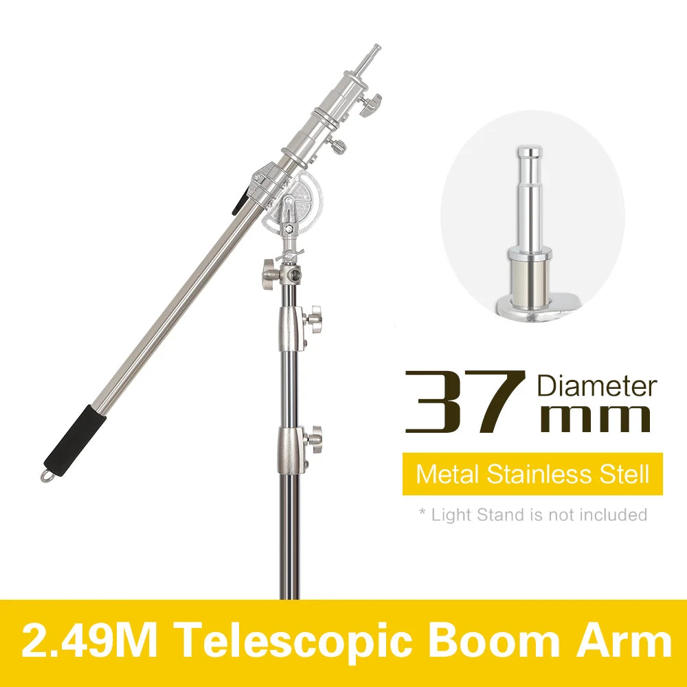 Studio Photo Telescopic Boom Arm Top Light Stand With Sandbag for Speedlite /Mini Flash Strobe /Softbox/LED Video