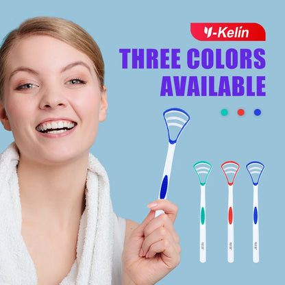 Y-Kelin Sales Silicone Tongue Scraper Brush Cleaning Food Grade Single Oral Care To Keep Fresh Breath 3Color Pack No.1