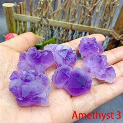 Natural Crystal Stones Rose Quartz Amethyst Fluorite Irregular Shape Mineral Rock Reiki Healing Stone Specimen Home Decor