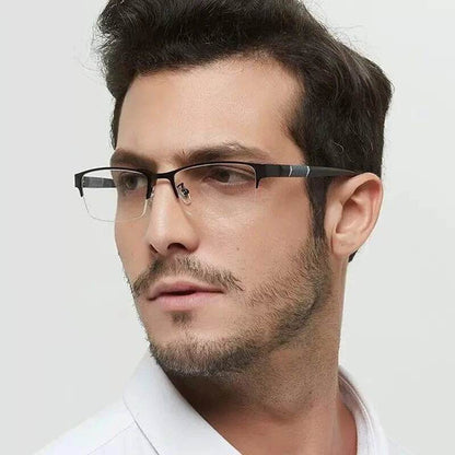 New Trend Reading Glasses Reading Glasses Men and Women High Quality Half Frame Diopters Business Office Men Reading Glasses - MarvelouStoree