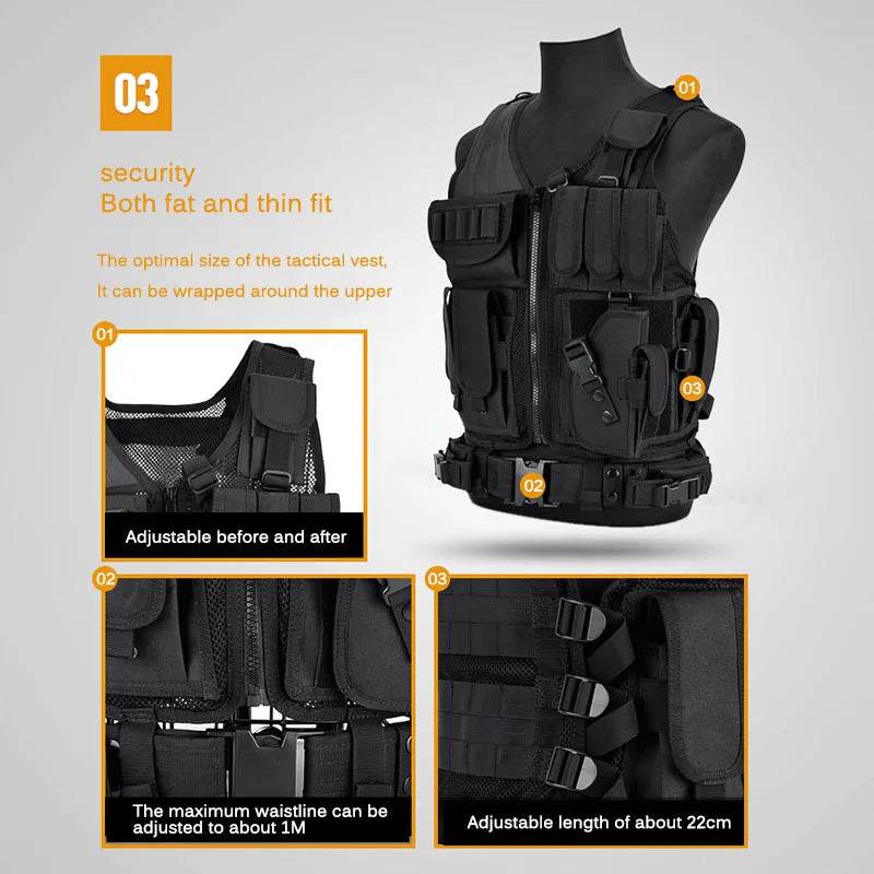 Breathable SWAT Molle Tactical Vest Military Combat Armor Vests Security Hunting Army Outdoor CS Game Airsoft Training Jacket - MarvelouStoree