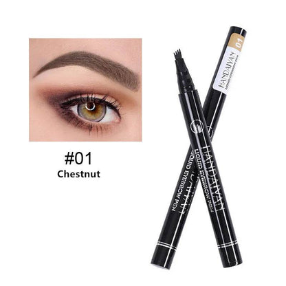 4D Microblading Eyebrow Pen 4 Forks Tip Eyebrow Tattoo Pencil Long Lasting Fine Sketch Liquid Eye Brow Make Up - MarvelouStoree