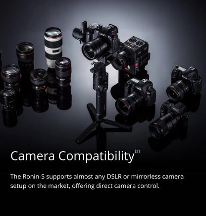 DJI Ronin S Essentials Kit Superior 3-Axis Stabilization Camera Control 3.6 kg Payload Capacity Battery Life 12hrs