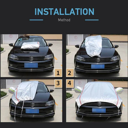 Universal Half Car Cover Waterproof Outdoor Cover Oxford Sun Rain Uv Protection Dustproof Snowproof Car Body Cover for SUV Sedan - MarvelouStoree