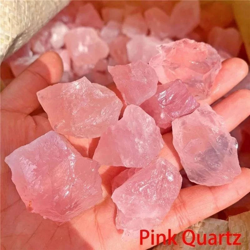 Natural Crystal Stones Rose Quartz Amethyst Fluorite Irregular Shape Mineral Rock Reiki Healing Stone Specimen Home Decor