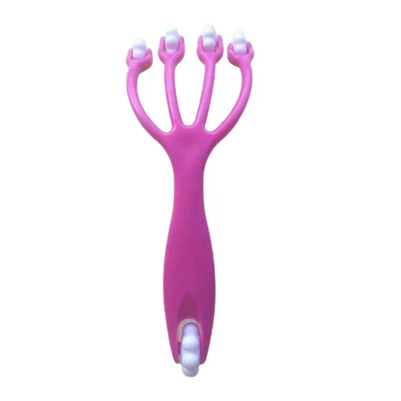 Hand-held Full-body Relaxation Massage Comb Four-claw Roller Head Scalp Neck Foot Massage Relaxation Health Tool