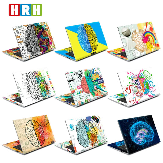 HRH 2 in 1 Left and right brain Design Laptop Decal DIY Stickers 11/12/13/14/15/16 inch for Lenovo for MacBook for HP for Dell