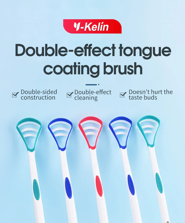 Y-Kelin Sales Silicone Tongue Scraper Brush Cleaning Food Grade Single Oral Care To Keep Fresh Breath 3Color Pack No.1