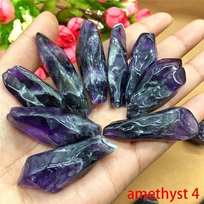 Natural Crystal Stones Rose Quartz Amethyst Fluorite Irregular Shape Mineral Rock Reiki Healing Stone Specimen Home Decor