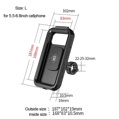 Waterproof Mobile Bike Phone Case Bicycle Motorcycle Phone Holder Handlebar Rear View Mirror Installation For 4.7-6.8 inch Phone