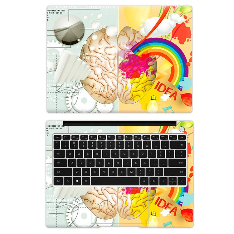 HRH 2 in 1 Left and right brain Design Laptop Decal DIY Stickers 11/12/13/14/15/16 inch for Lenovo for MacBook for HP for Dell