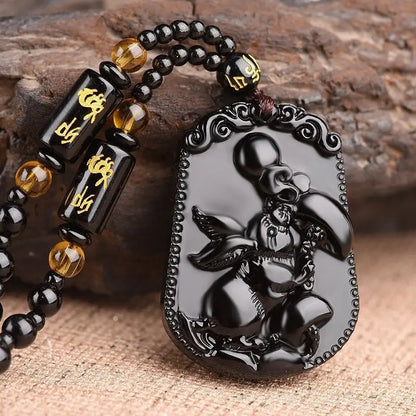 Buddhist Sakyamuni Buddha Pendant Frosted Crystal Buddha Statue Necklace Bead Chain Men and Women Amulet Jewelry