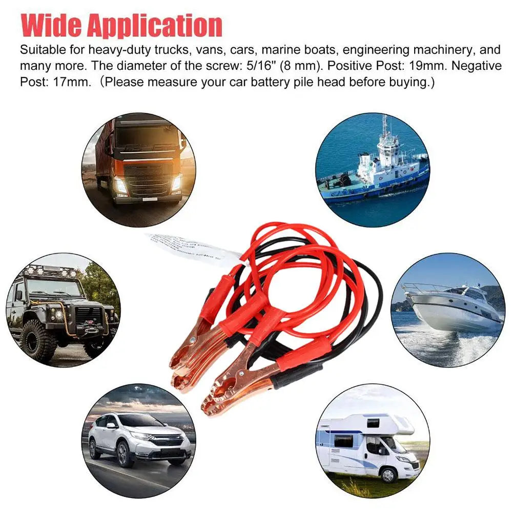 High Quality 500A Car Battery Jump Cable Booster Cable Line Emergency Jump Starter Leads Van SUV Double-ended with Clamps Clips